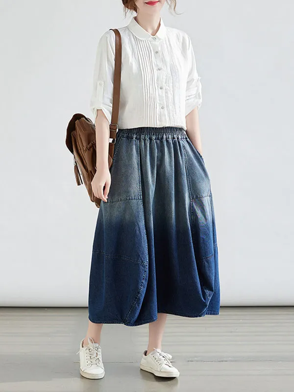 xakxx Loose Elasticity Gradient Skirts