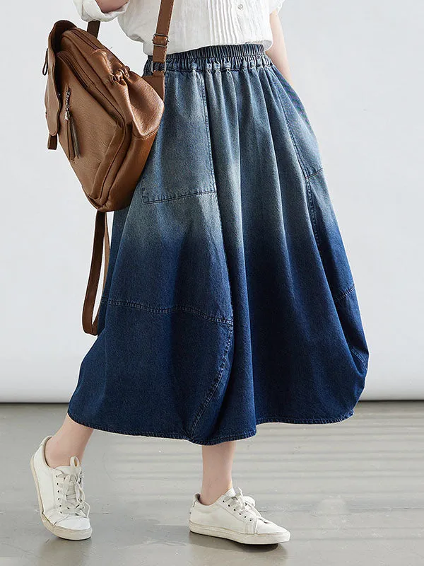 xakxx Loose Elasticity Gradient Skirts