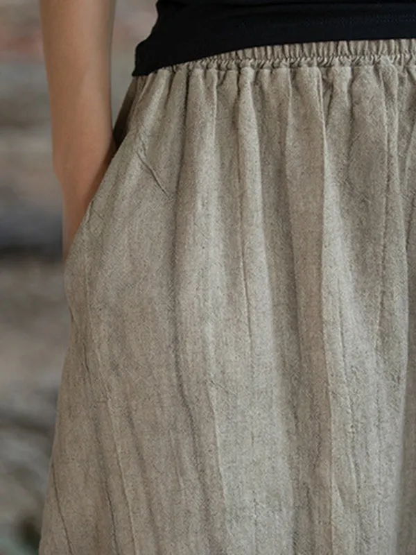 xakxx Loose Elasticity Pockets Tie-Dyed Skirts Bottoms