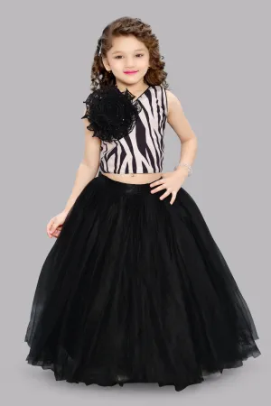 Zebra Printed  Top with Tulle Skirt